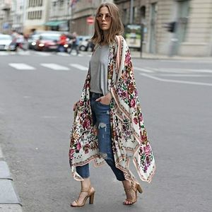 Sheer floral flowy kimono duster